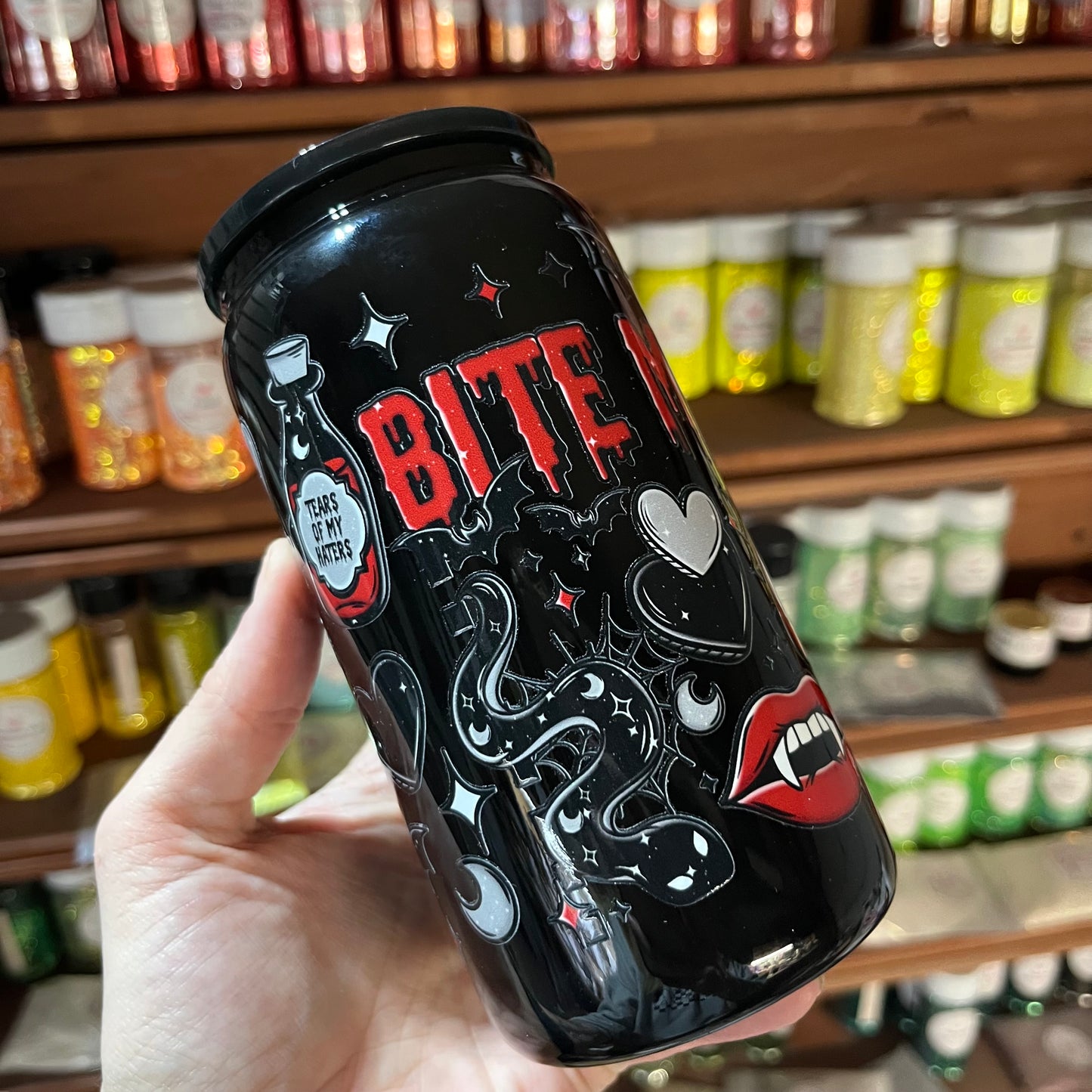 Black Glass Can