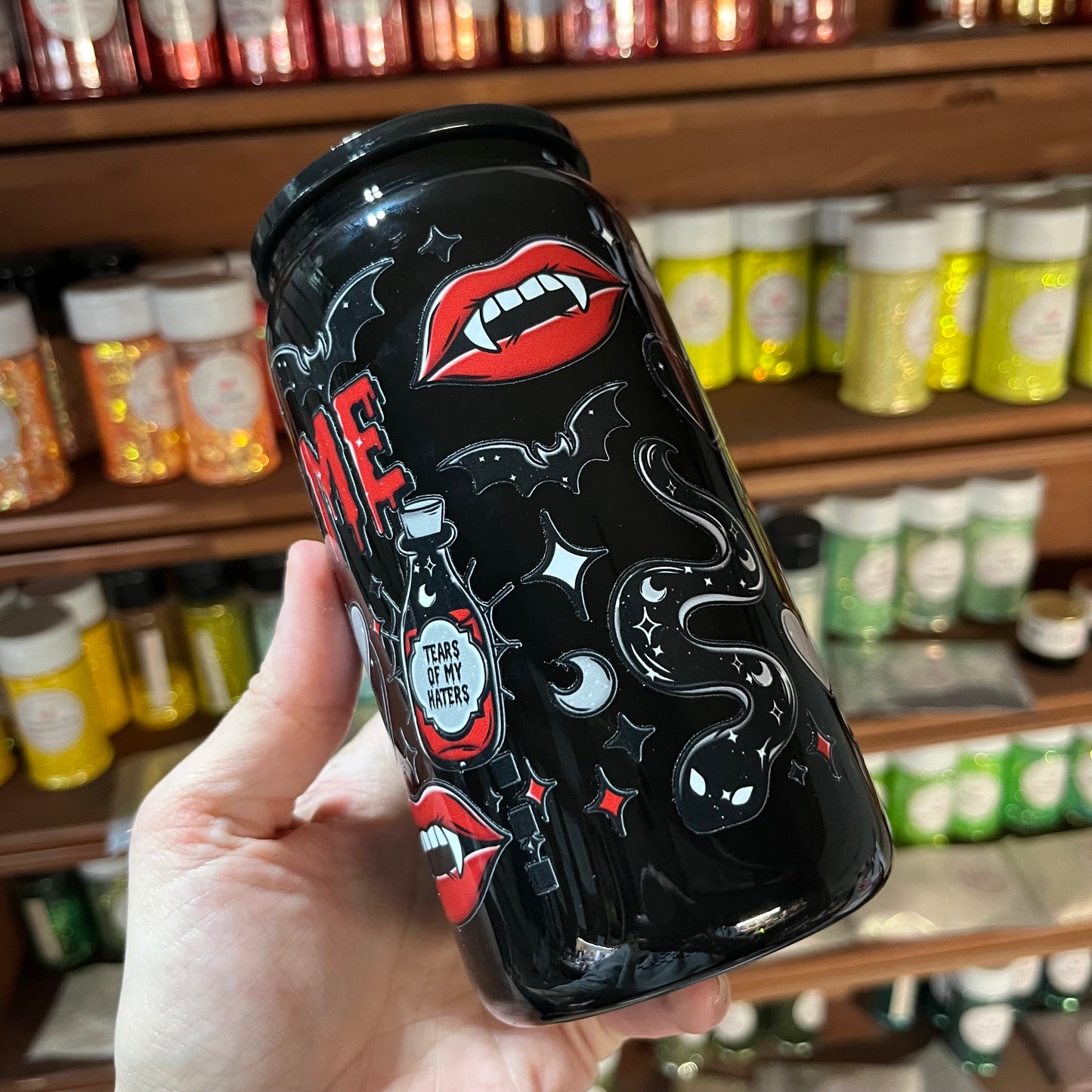Black Glass Can