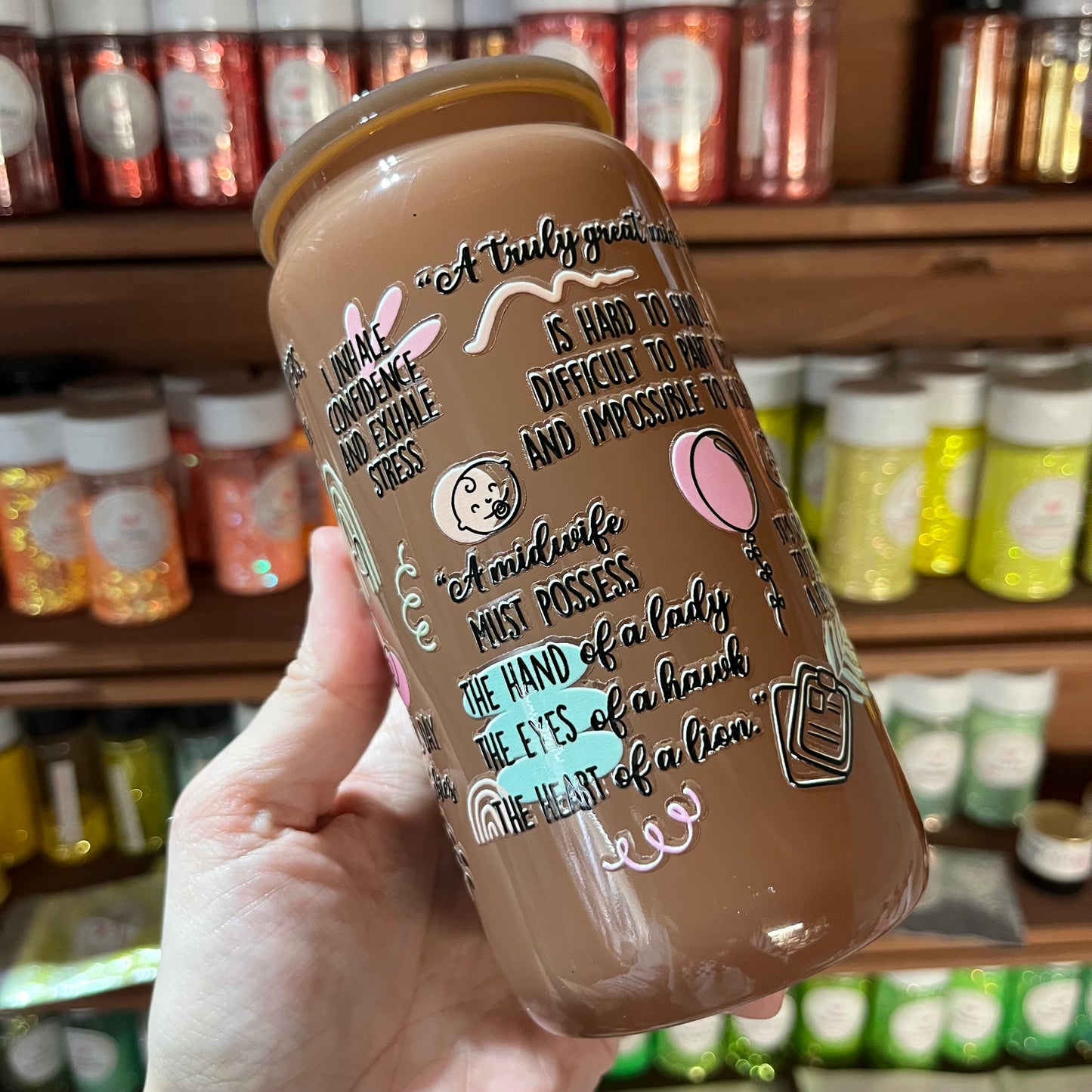 Milk Chocolate Glass Can
