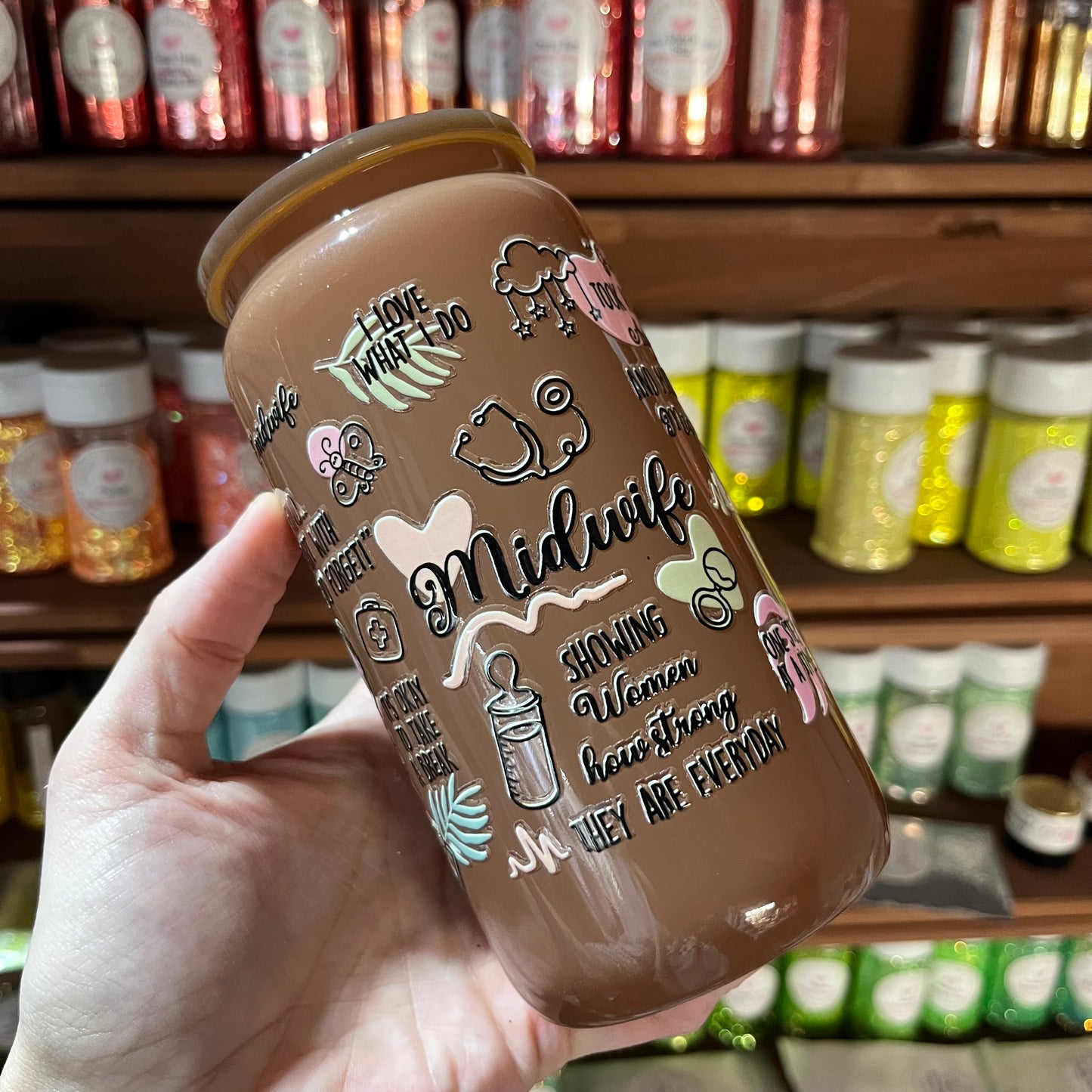 Milk Chocolate Glass Can