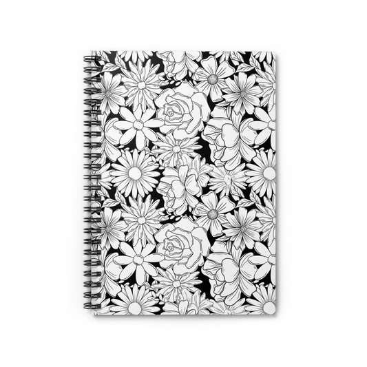 BW Flowers Spiral Notebook