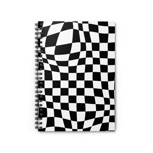 Wavy Checker Spiral Notebook