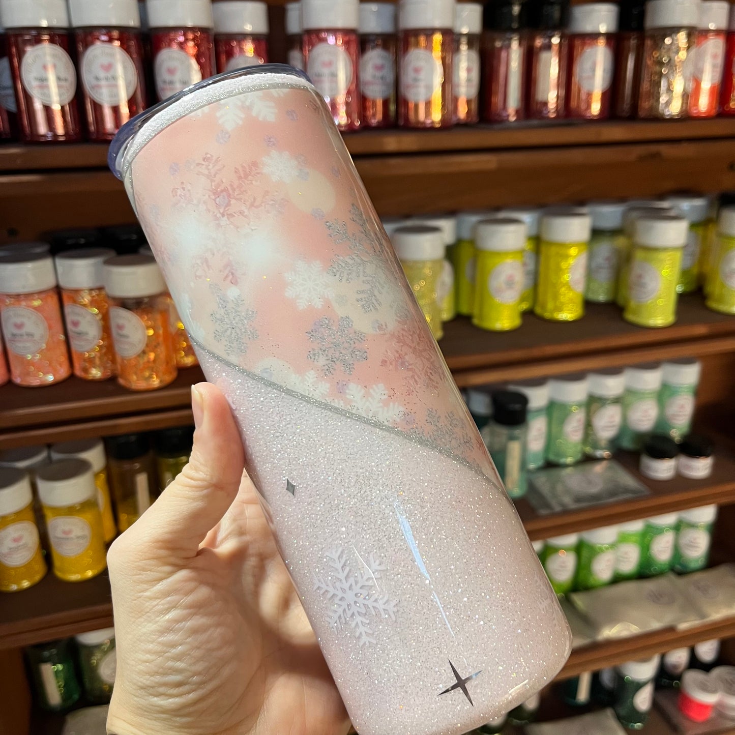 Pastel Pink Snowflakes