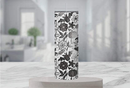 Floral Bat BW