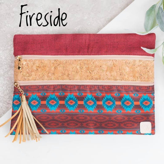 Versi Clutch Double Zipper Bag - Fireside