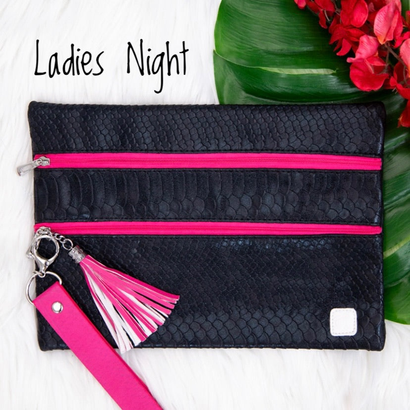 Versi Clutch Double Zipper Bag - Fierce Feline